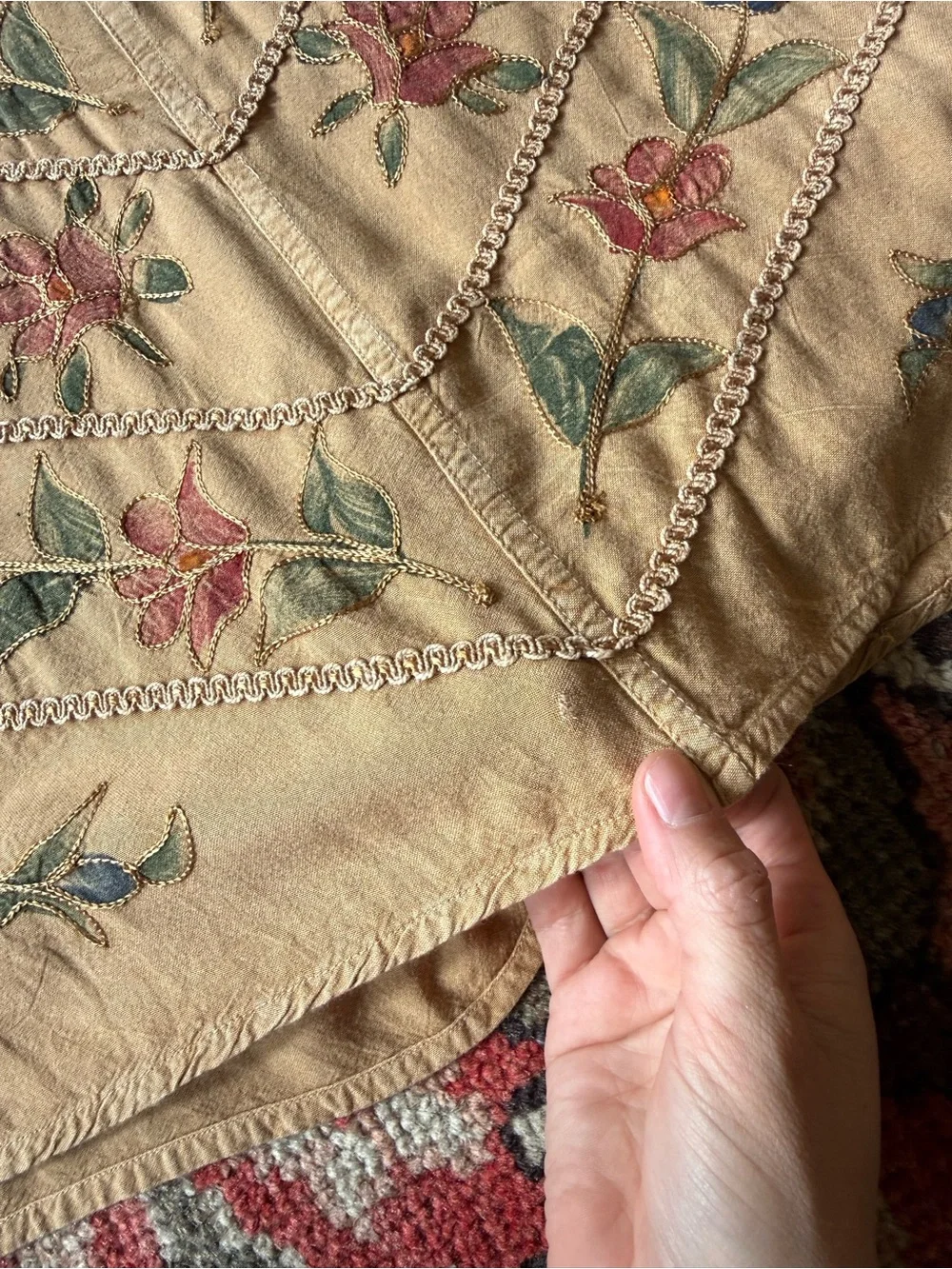 Braja Embroidered Camel Maxi Wrap Skirt